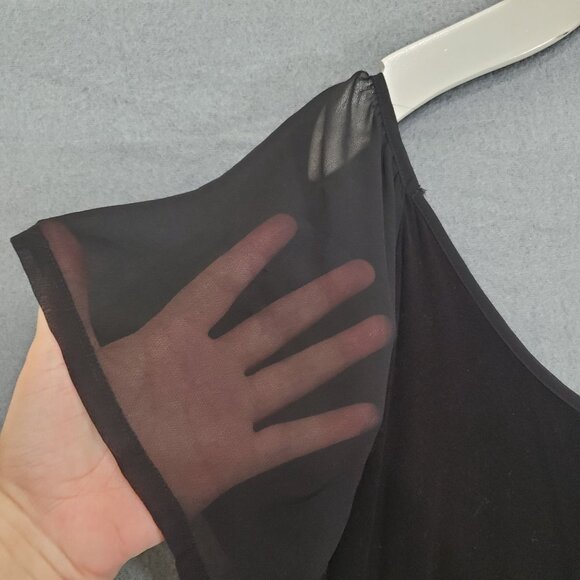 TORRID Womens Blouse Size‎ 3X Sheer Short Sleeves Beaded Neck Goth Punk - Picture 8 of 9